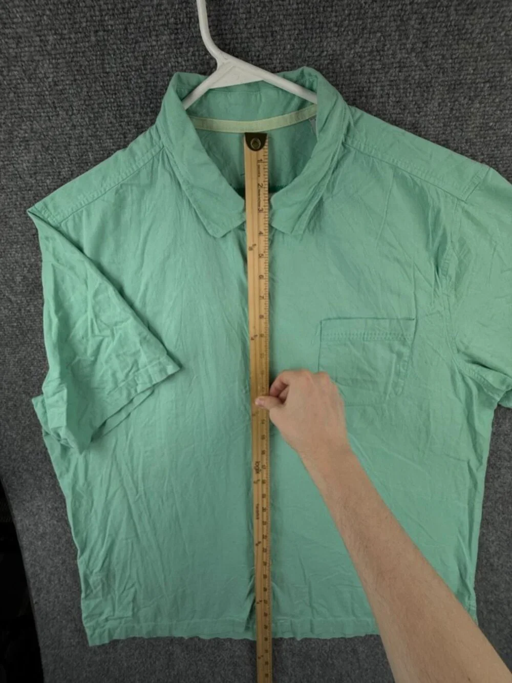 Tommy Bahama Silk Cotton Spandex Button Up Shirt Short Sleeve Light Green 2XL